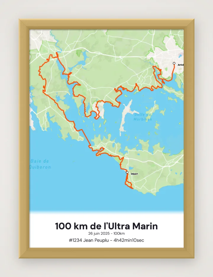 Poster 100 km de l'Ultra Marin incorniciato