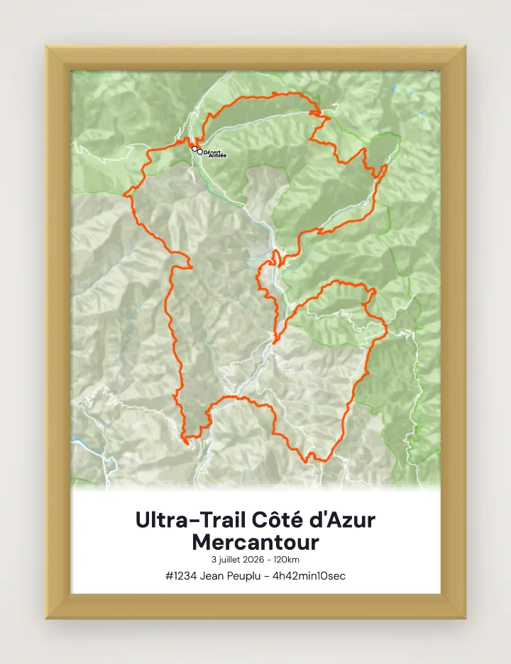 Gerahmtes Poster Ultra-Trail Côté d'Azur Mercantour