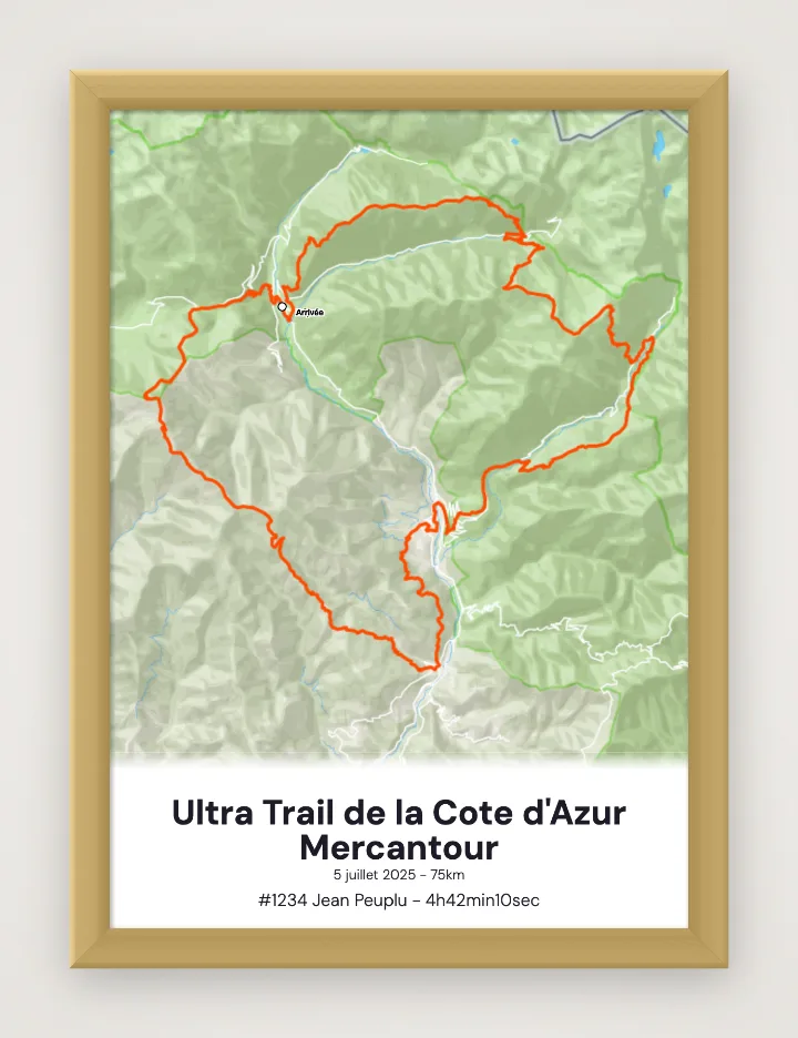 Ultra Trail de la Cote d'Azur Mercantour framed poster