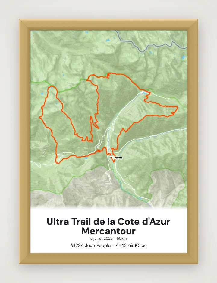 Ultra Trail de la Cote d'Azur Mercantour framed poster