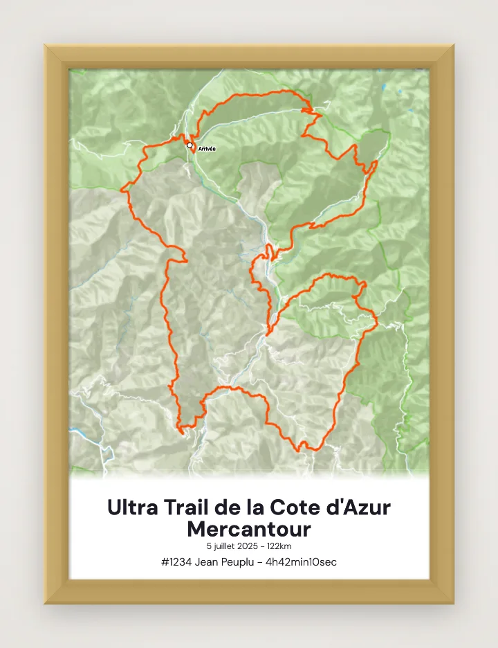 Ultra Trail de la Cote d'Azur Mercantour framed poster