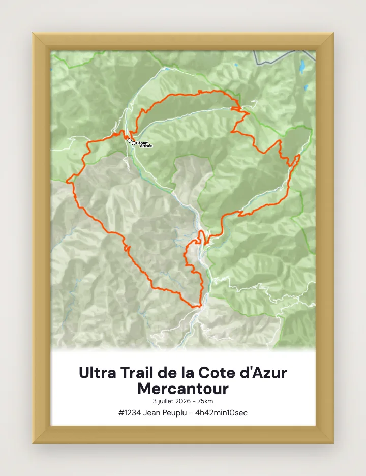 Gerahmtes Poster Ultra Trail de la Cote d'Azur Mercantour