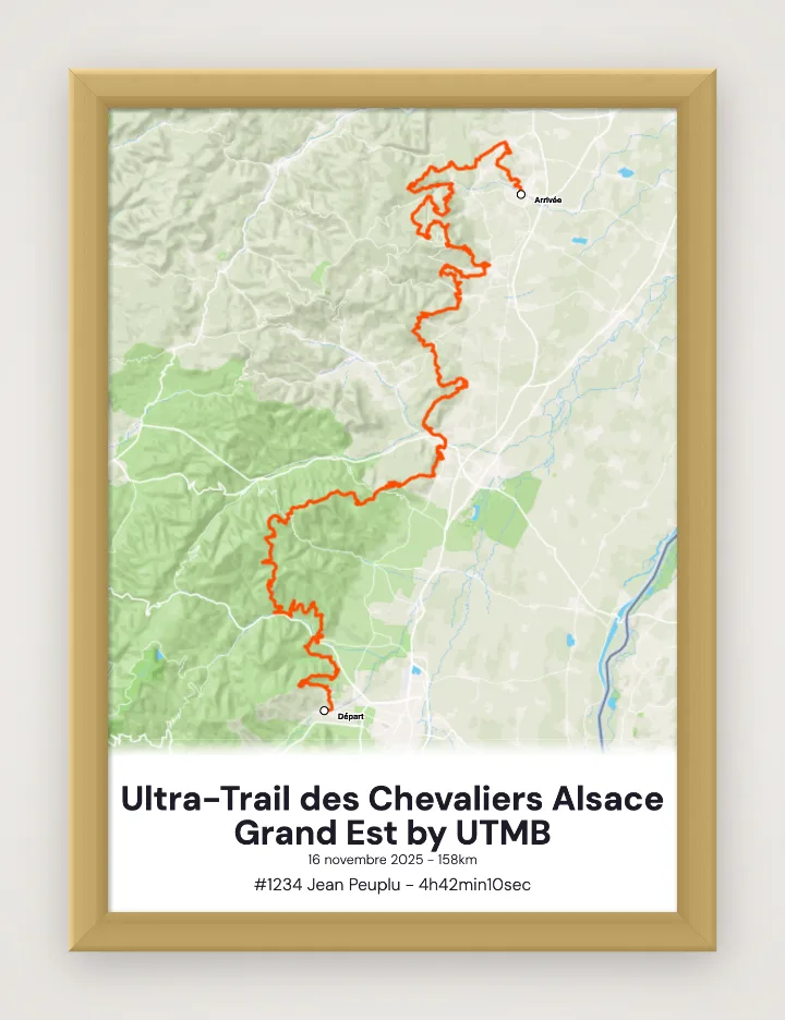 Gerahmtes Poster Ultra-Trail des Chevaliers Alsace Grand Est by UTMB
