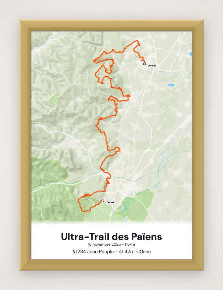 Poster Ultra-Trail des Païens incorniciato
