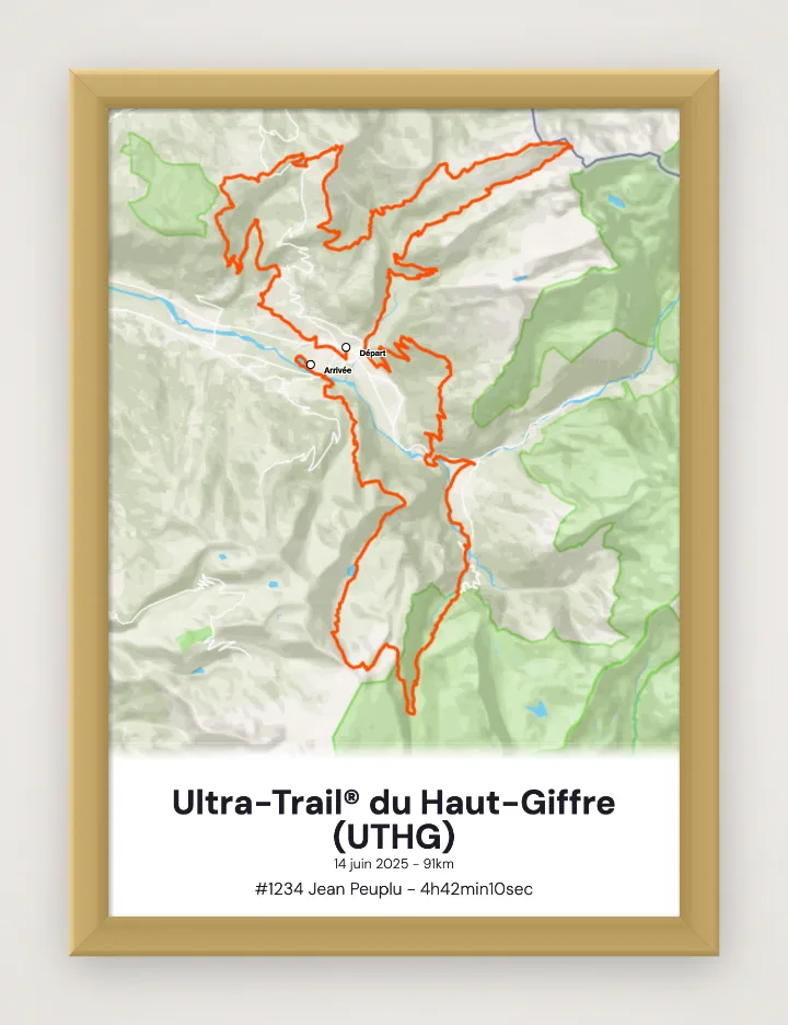 Póster Ultra-Trail® du Haut-Giffre (UTHG) enmarcado