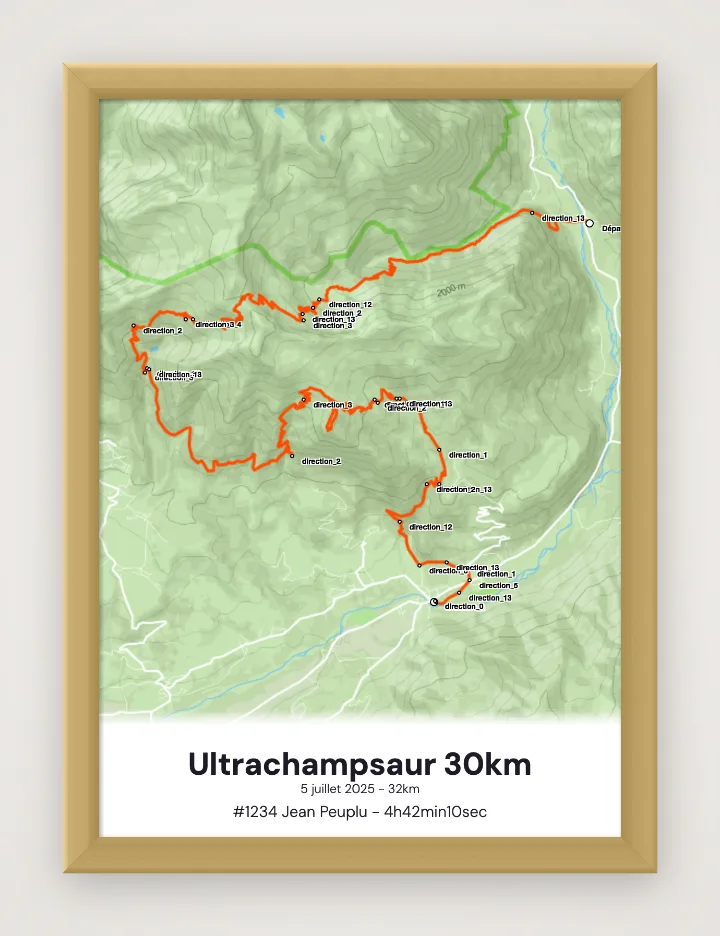 Ingelijste poster Ultrachampsaur 30km