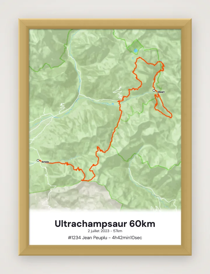 Ingelijste poster Ultrachampsaur 60km