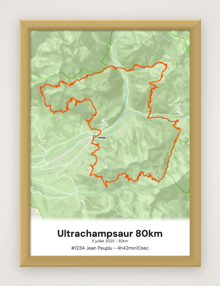 Poster Ultrachampsaur 80km incorniciato