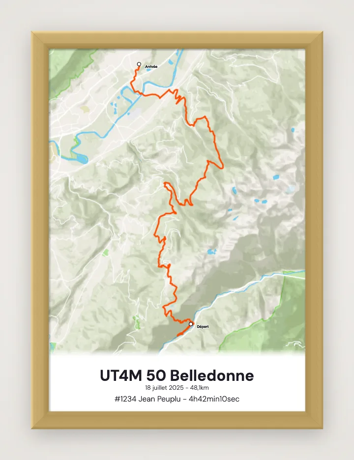 Poster UT4M 50 Belledonne incorniciato