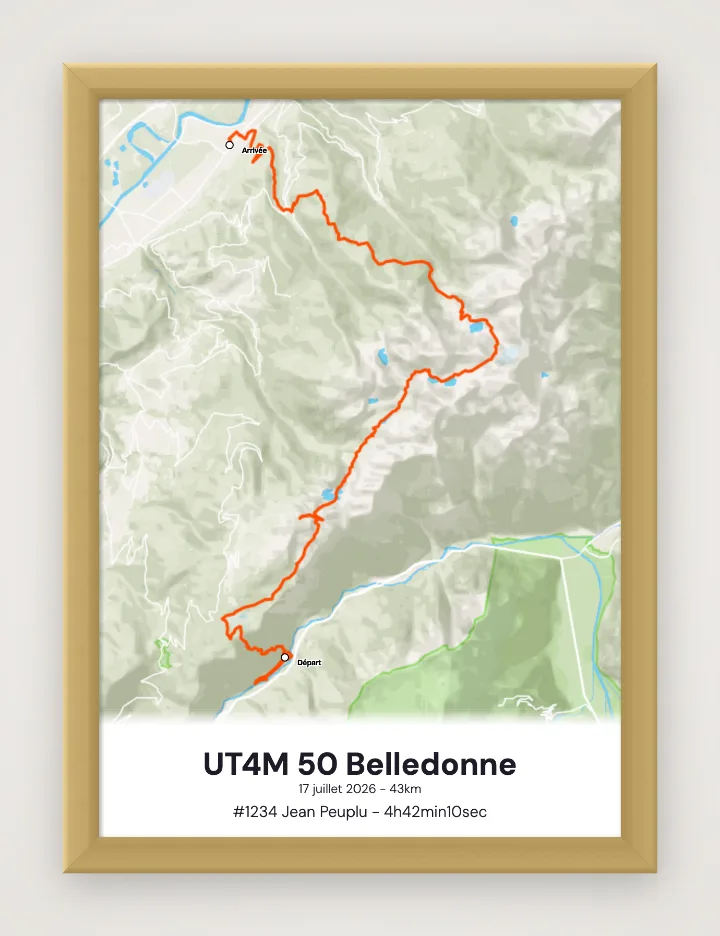 Poster UT4M 50 Belledonne incorniciato