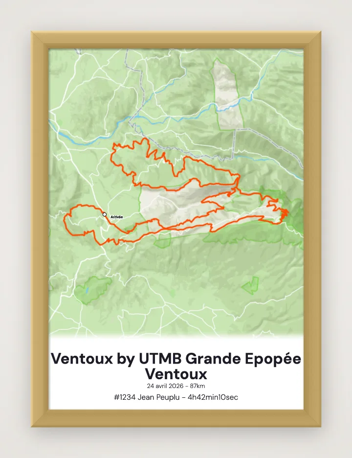 Ventoux by UTMB Grande Epopée Ventoux framed poster