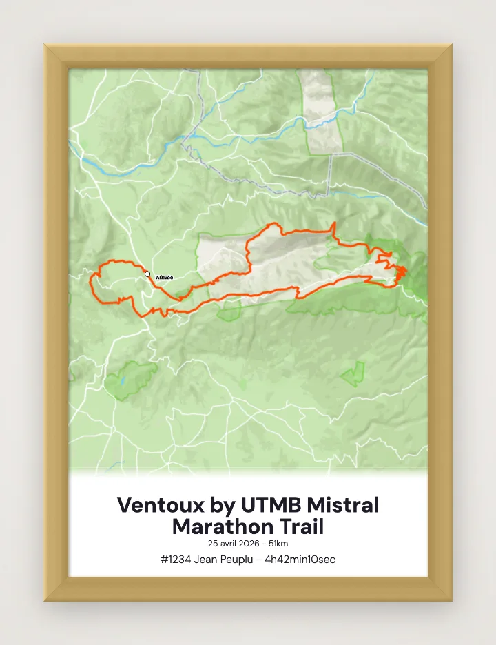 Póster Ventoux by UTMB Mistral Marathon Trail enmarcado