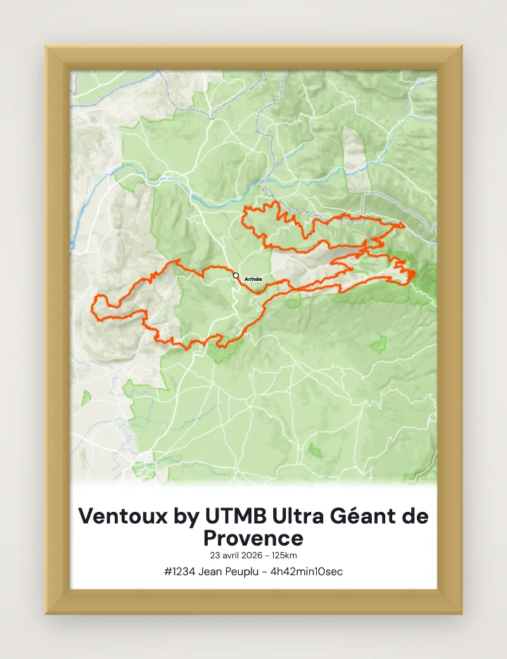 Gerahmtes Poster Ventoux by UTMB Ultra Géant de Provence