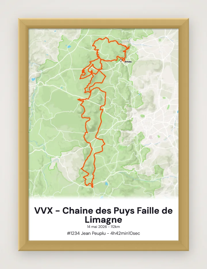 Affiche VVX - Chaine des Puys Faille de Limagne encadrée