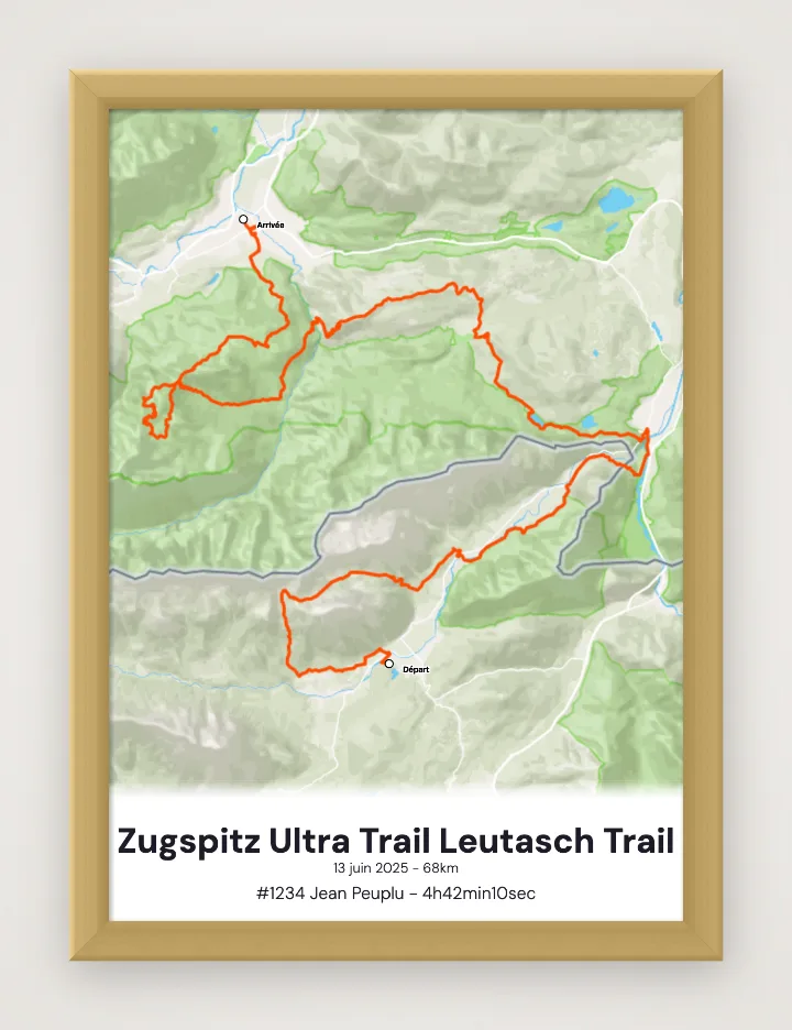 Zugspitz Ultra Trail Leutasch Trail framed poster