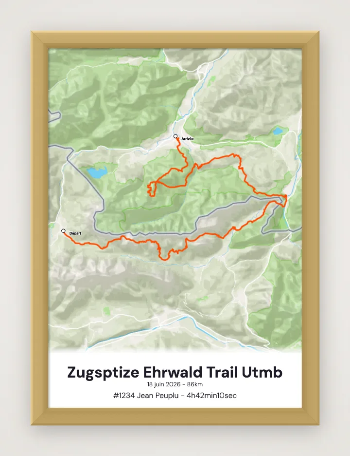 Póster Zugsptize Ehrwald Trail Utmb enmarcado