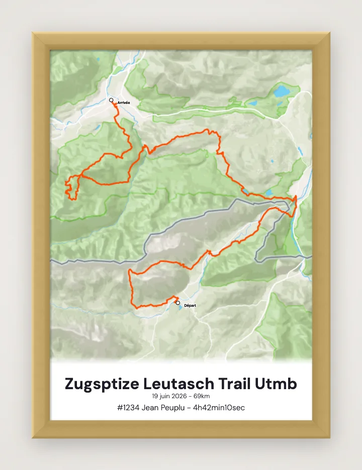 Zugsptize Leutasch Trail Utmb framed poster