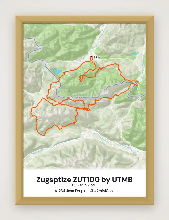 Zugsptize ZUT100 by UTMB framed poster