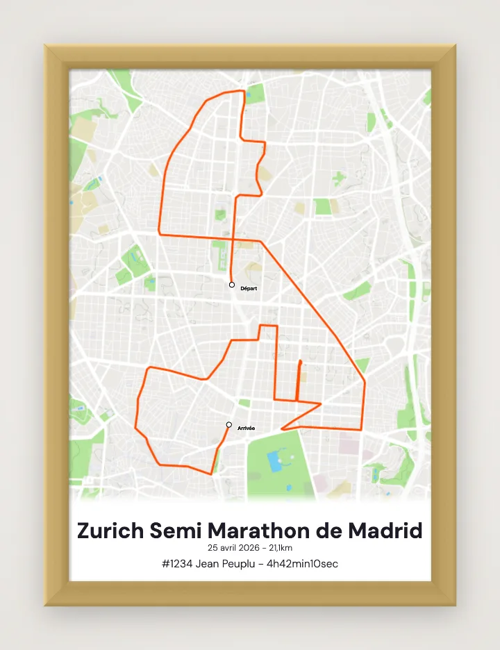 Gerahmtes Poster Zurich Semi Marathon de Madrid